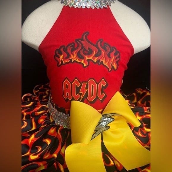 AC/DC outfit of choose pageant dress size 4-6 child - Picture 2 of 6